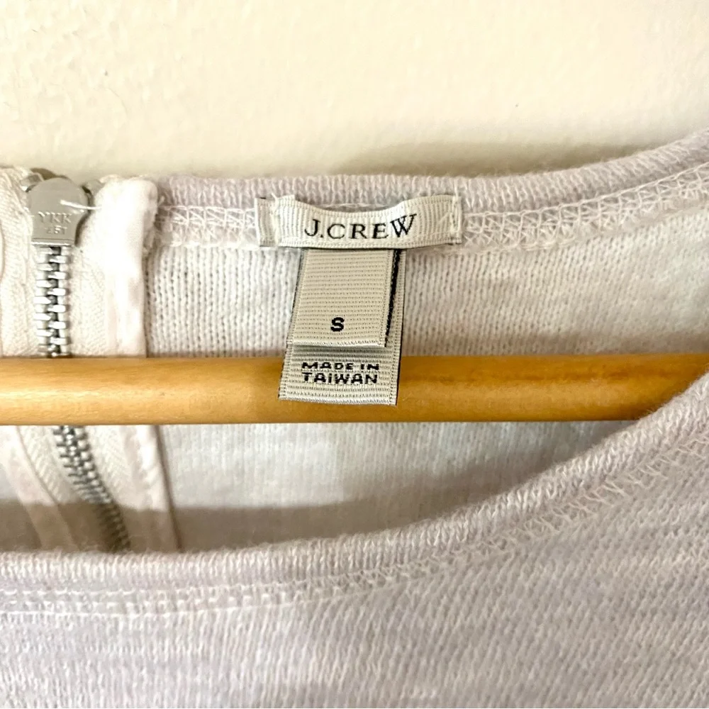 J. Crew Jaspe Gray Pullover Sweater Zipper Back Tunic NWOT Small